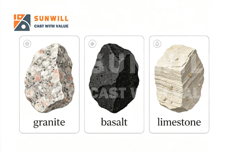 aggregate wear parts selection by rock type granite basalt limestone hardness and abrasion index